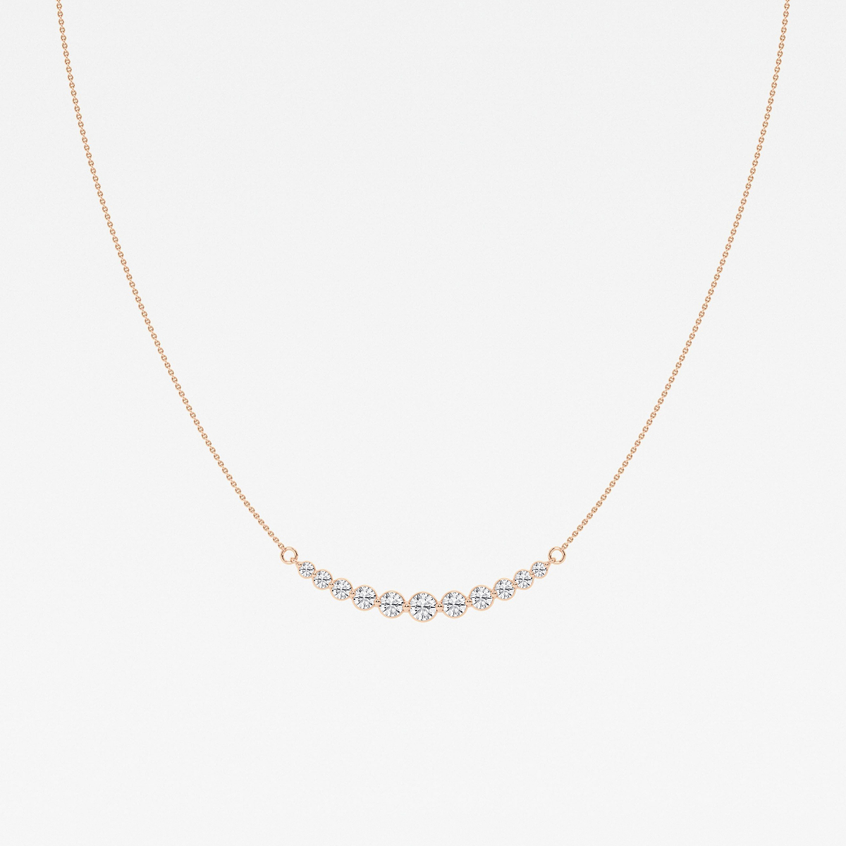 1 ctw Round Lab Grown Diamond Curved Center Necklace