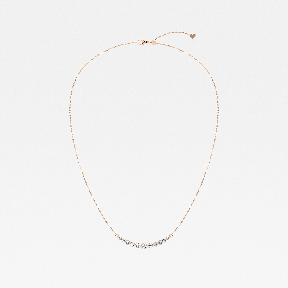 Additional Image 3 for  1 ctw Round Lab Grown Diamond Curved Center Necklace