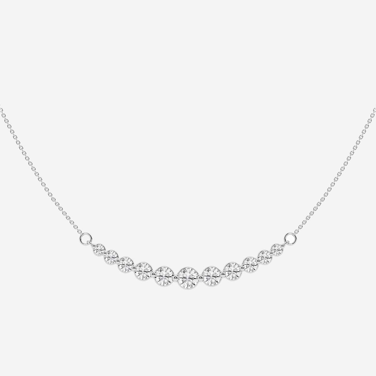 1 ctw Round Lab Grown Diamond Curved Center Fashion Necklace 1 ctw Round Lab Grown Diamond Curved Center Fashion Necklace