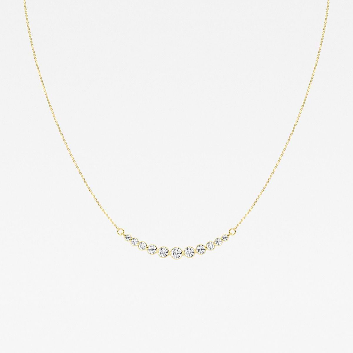 1 ctw Round Lab Grown Diamond Curved Center Fashion Necklace