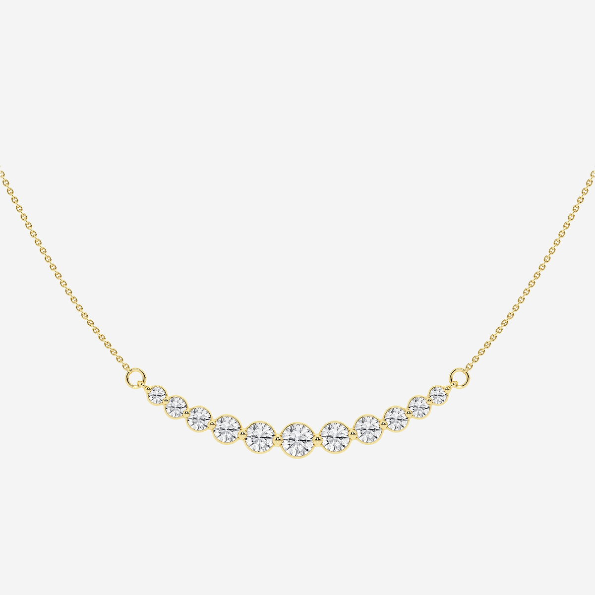 Additional Image 1 for  1 ctw Round Lab Grown Diamond Curved Center Necklace