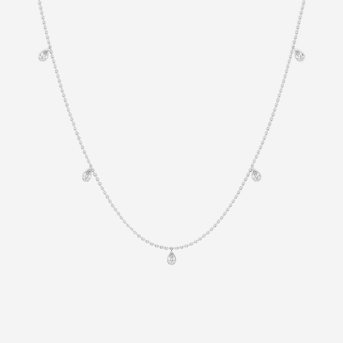 näas Romancing 1 ctw Pear Lab Grown Diamond Dangle Necklace with Adjustable Chain