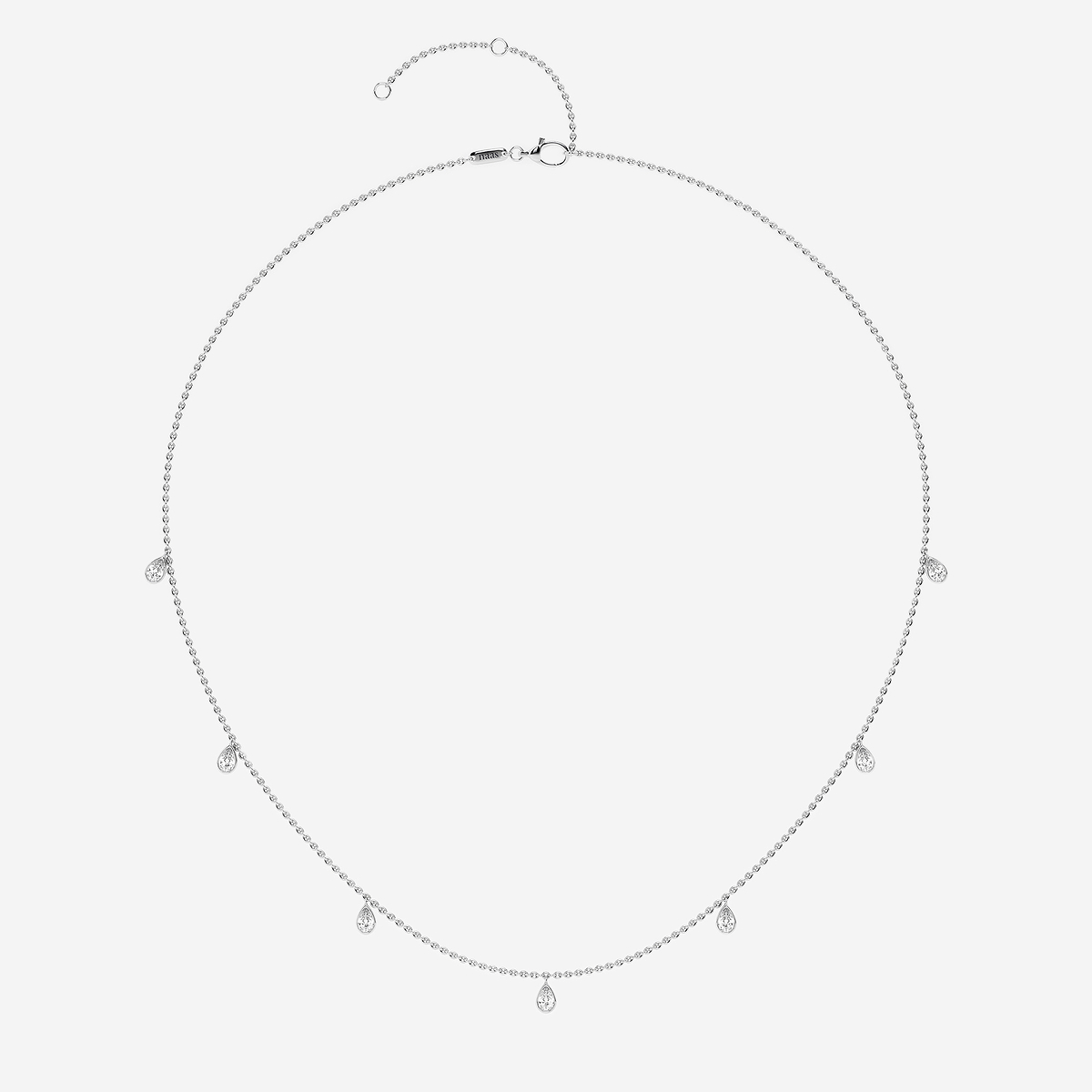 Additional Image 3 for  näas Romancing 1 ctw Pear Lab Grown Diamond Dangle Necklace with Adjustable Chain