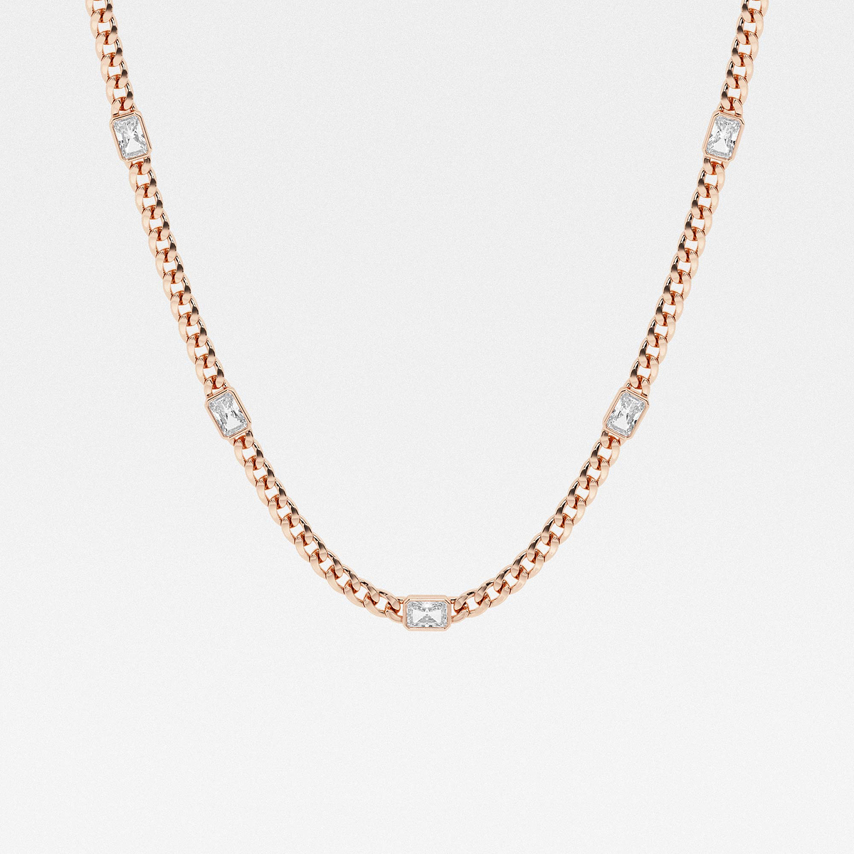 näas 2 1/2 ctw Radiant Lab Grown Diamond Station Necklace