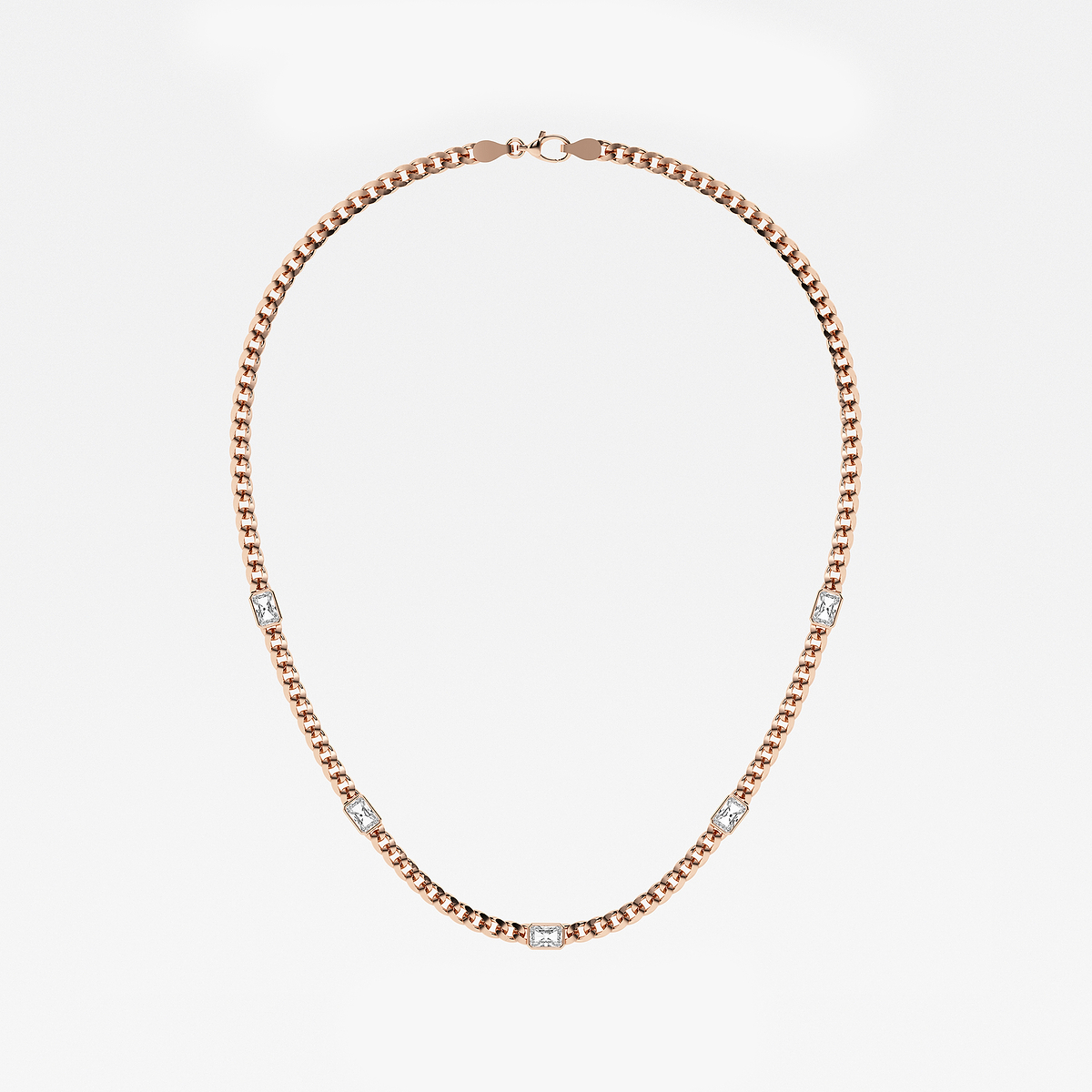 Additional Image 3 for  näas 2 1/2 ctw Radiant Lab Grown Diamond Station Necklace