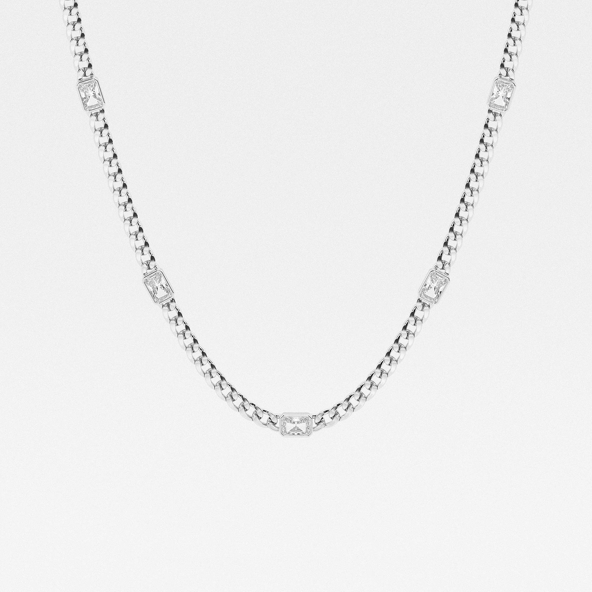 näas 2 1/2 ctw Radiant Lab Grown Diamond Station Necklace