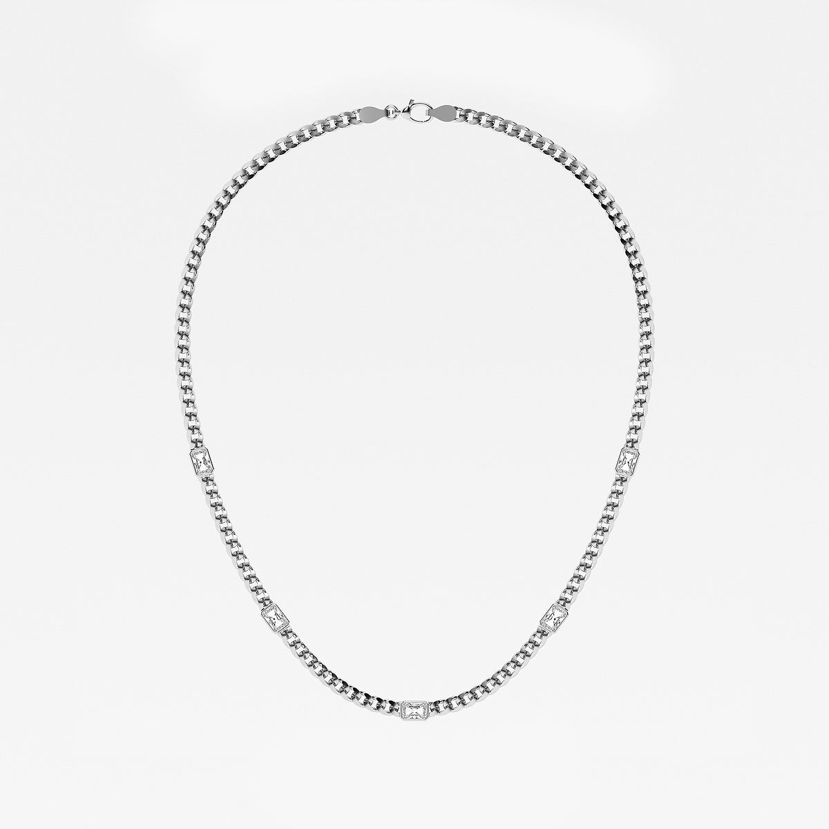 Additional Image 3 for  näas 2 1/2 ctw Radiant Lab Grown Diamond Station Necklace