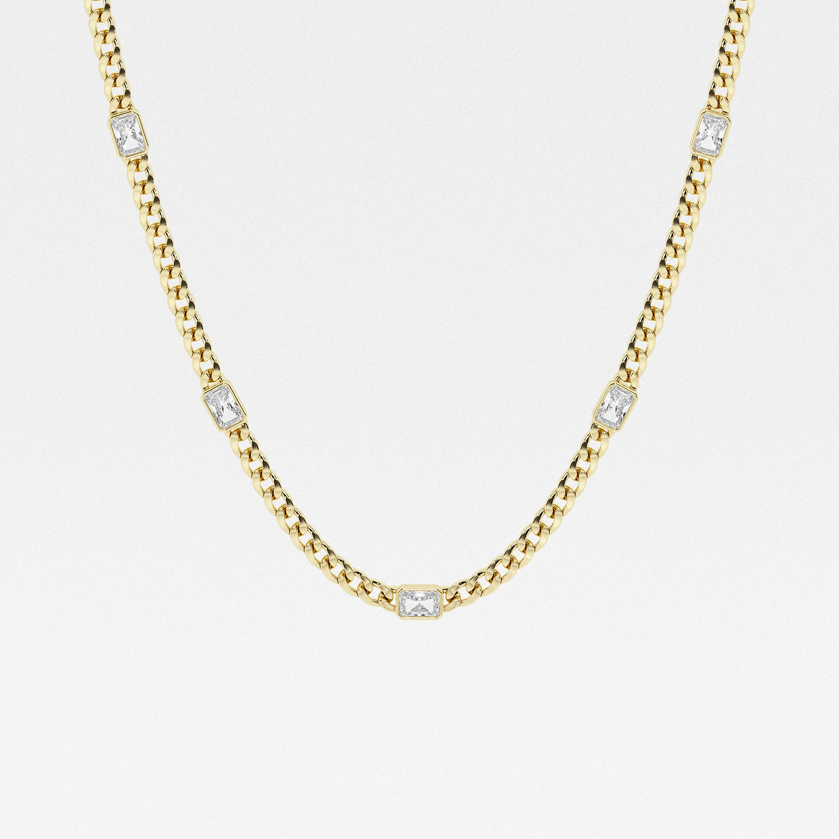 näas 2 1/2 ctw Radiant Lab Grown Diamond Station Necklace