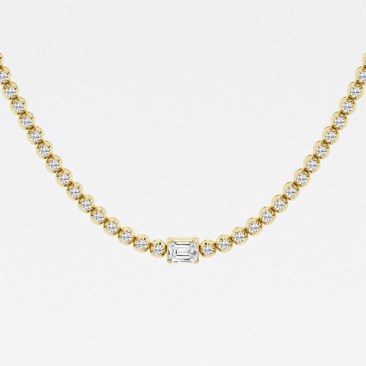 Additional Image 1 for  3 ctw Emerald Lab Grown Diamond Single Station Tennis Necklace