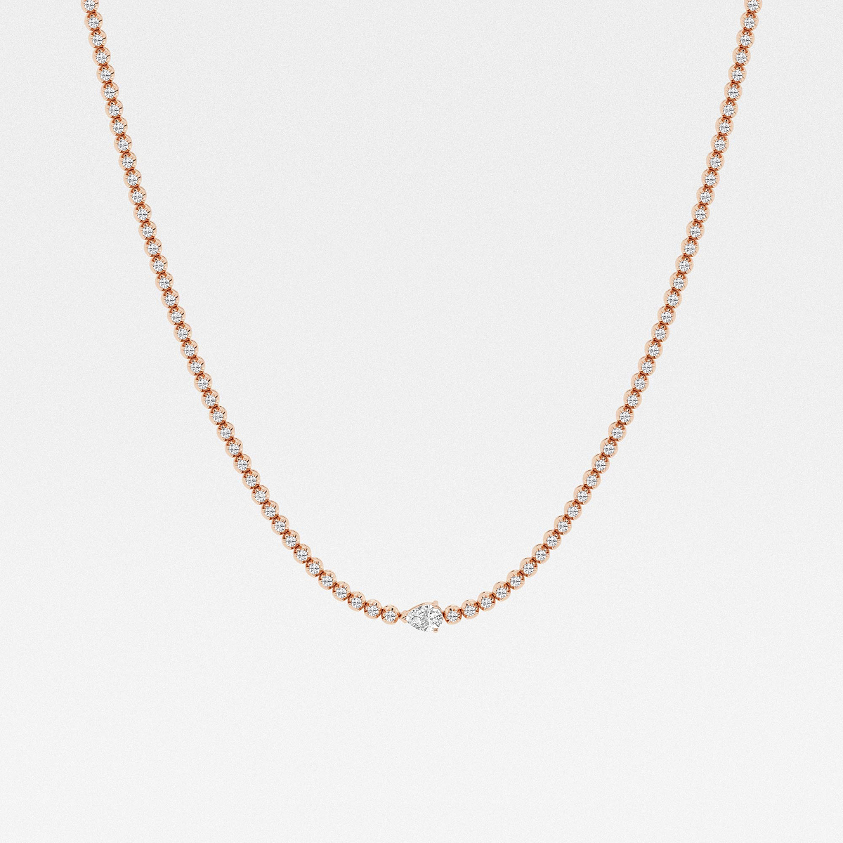 3 ctw Pear Lab Grown Diamond Single Station Tennis Necklace