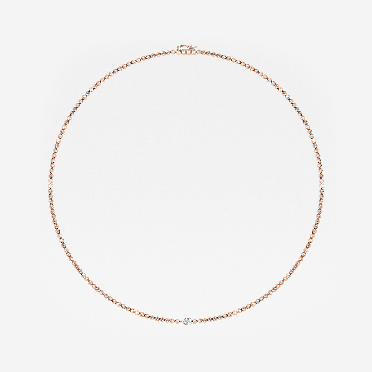 Additional Image 3 for  3 ctw Pear Lab Grown Diamond Single Station Tennis Necklace