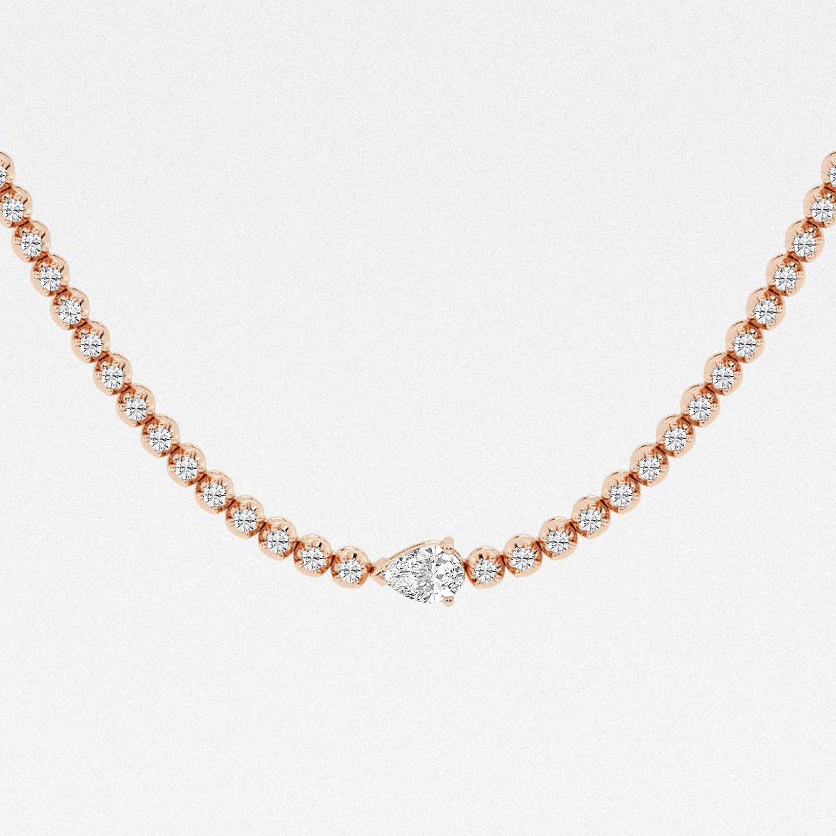 Additional Image 1 for  3 ctw Pear Lab Grown Diamond Single Station Tennis Necklace