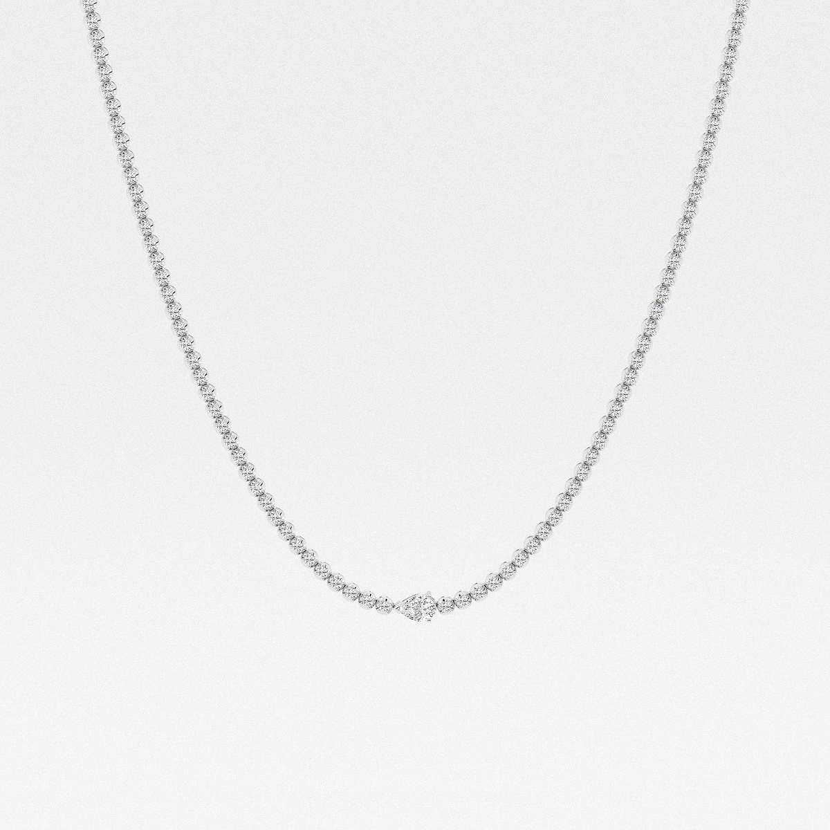 3 ctw Pear Lab Grown Diamond Single Station Tennis Necklace
