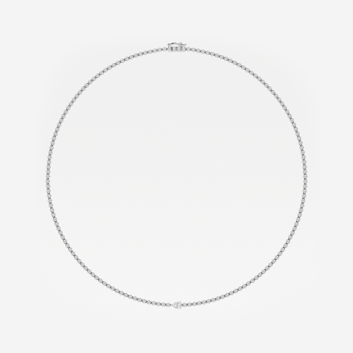 Additional Image 3 for  3 ctw Pear Lab Grown Diamond Single Station Tennis Necklace
