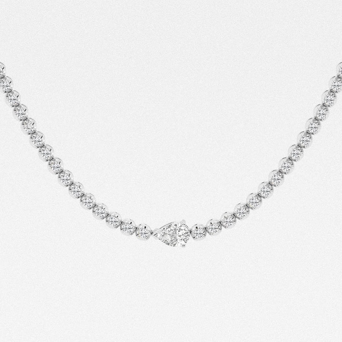 Additional Image 1 for  3 ctw Pear Lab Grown Diamond Single Station Tennis Necklace