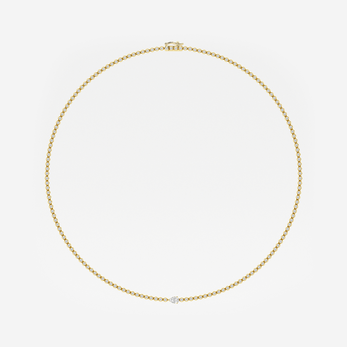 Additional Image 3 for  3 ctw Pear Lab Grown Diamond Single Station Tennis Necklace