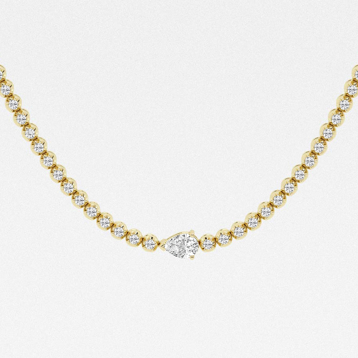 Additional Image 1 for  3 ctw Pear Lab Grown Diamond Single Station Tennis Necklace