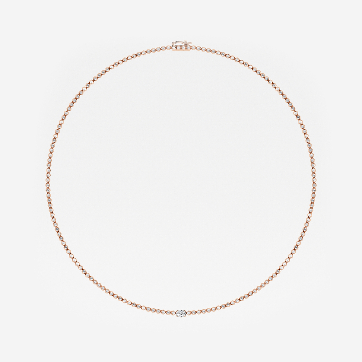 Additional Image 3 for  3 ctw Oval Lab Grown Diamond Single Station Tennis Necklace