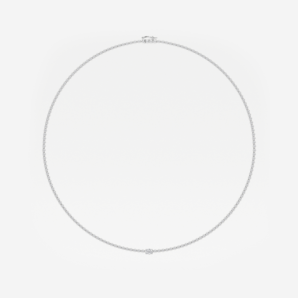 Additional Image 3 for  3 ctw Oval Lab Grown Diamond Single Station Tennis Necklace
