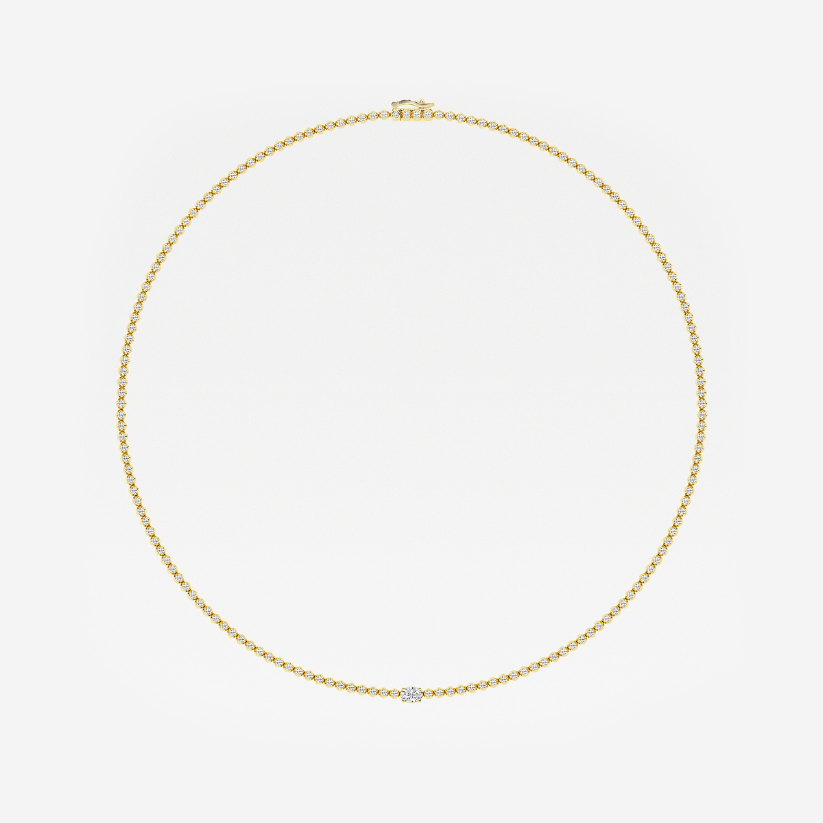 Additional Image 3 for  3 ctw Oval Lab Grown Diamond Single Station Tennis Necklace