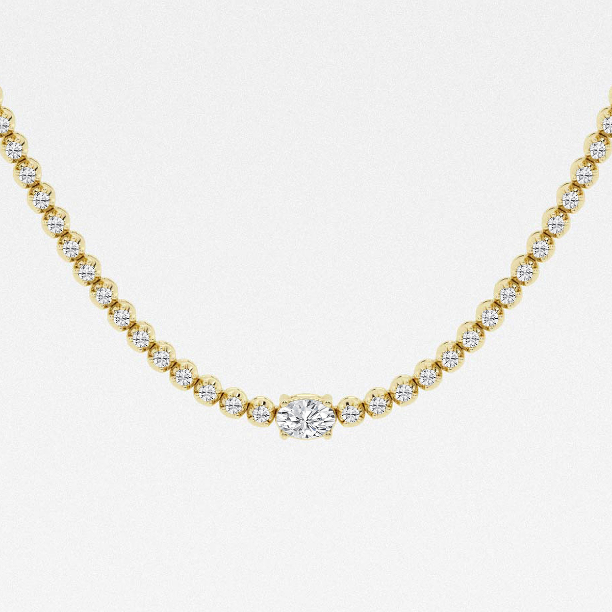 Additional Image 1 for  3 ctw Oval Lab Grown Diamond Single Station Tennis Necklace