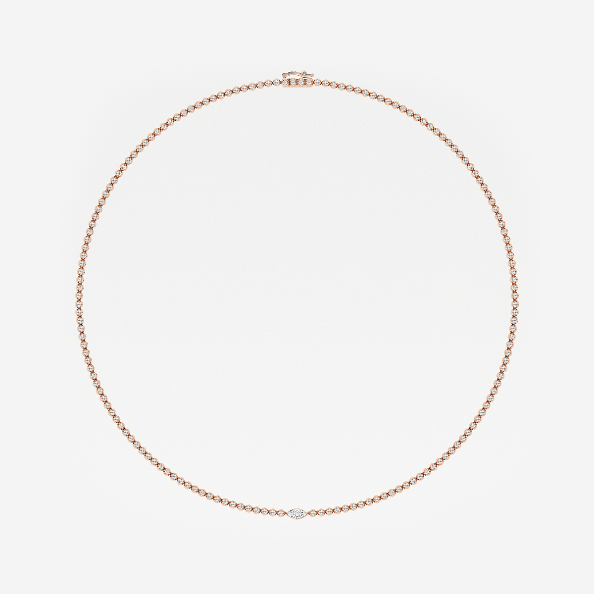 Additional Image 3 for  3 ctw Marquise Lab Grown Diamond Single Station Tennis Necklace