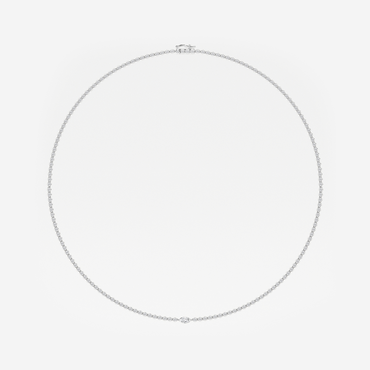 Additional Image 3 for  3 ctw Marquise Lab Grown Diamond Single Station Tennis Necklace