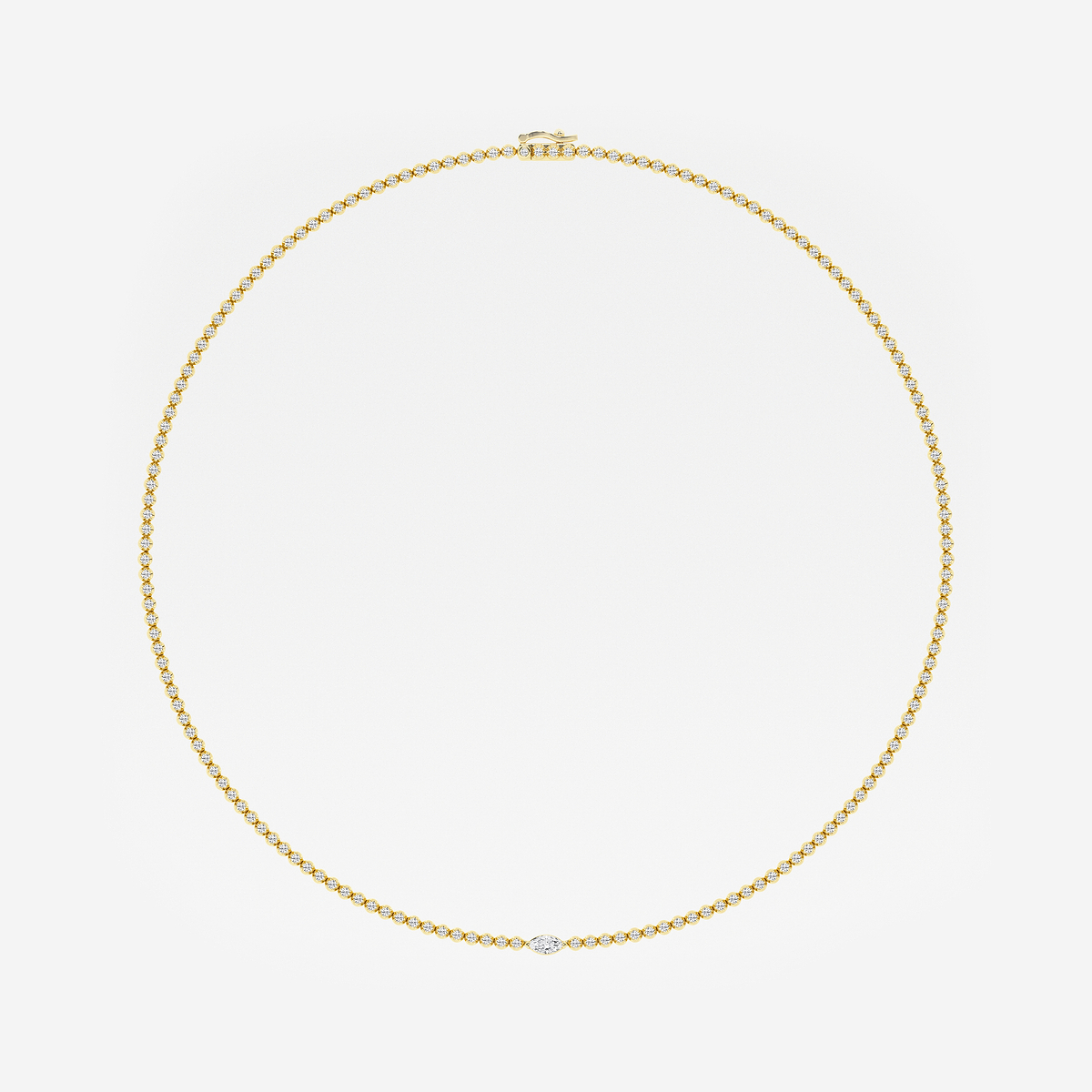Additional Image 3 for  3 ctw Marquise Lab Grown Diamond Single Station Tennis Necklace