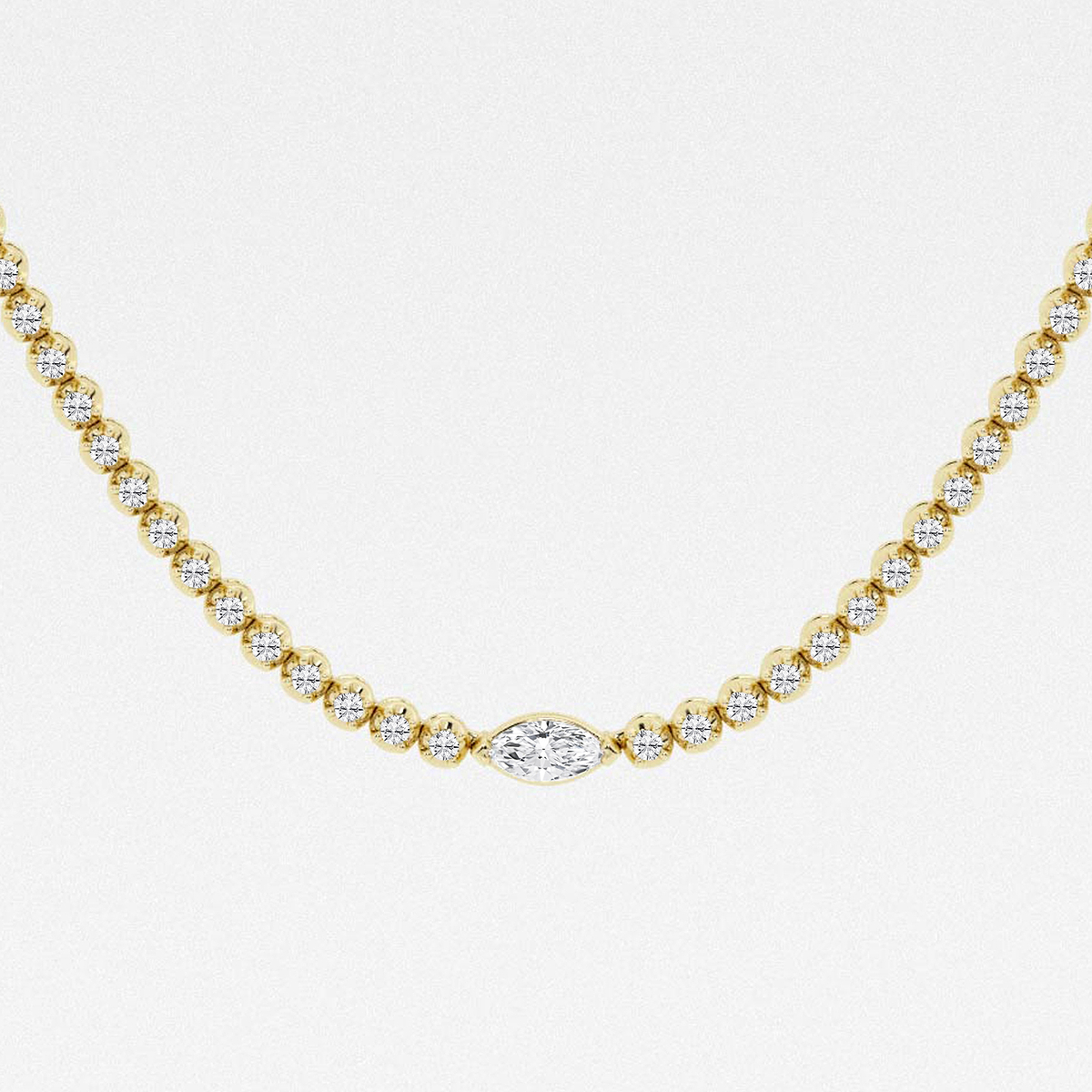 Additional Image 1 for  3 ctw Marquise Lab Grown Diamond Single Station Tennis Necklace