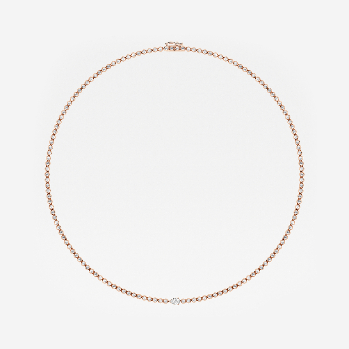 Additional Image 3 for  5 ctw Pear Lab Grown Diamond Single Station Tennis Necklace