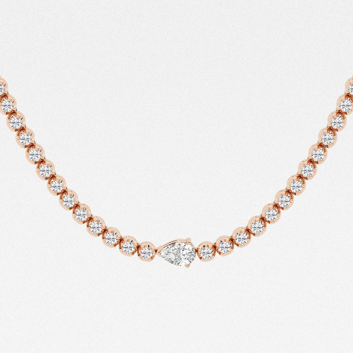 Additional Image 1 for  5 ctw Pear Lab Grown Diamond Single Station Tennis Necklace