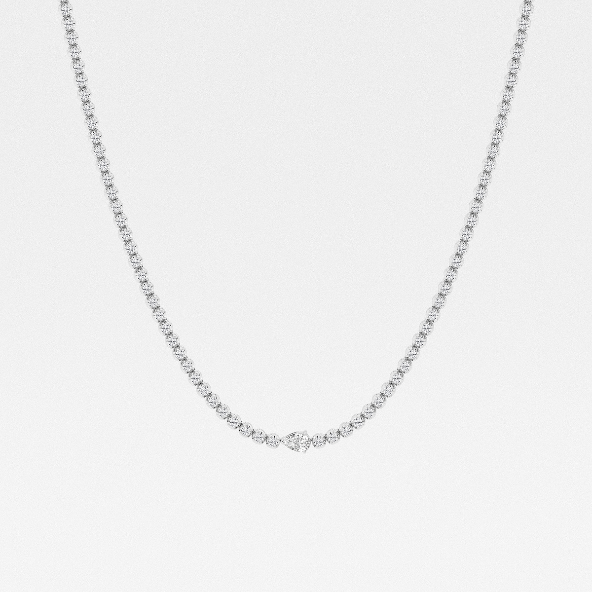 5 ctw Pear Lab Grown Diamond Single Station Tennis Necklace