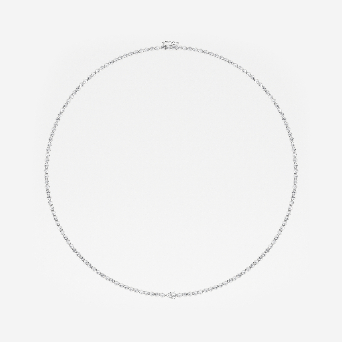 Additional Image 3 for  5 ctw Pear Lab Grown Diamond Single Station Tennis Necklace