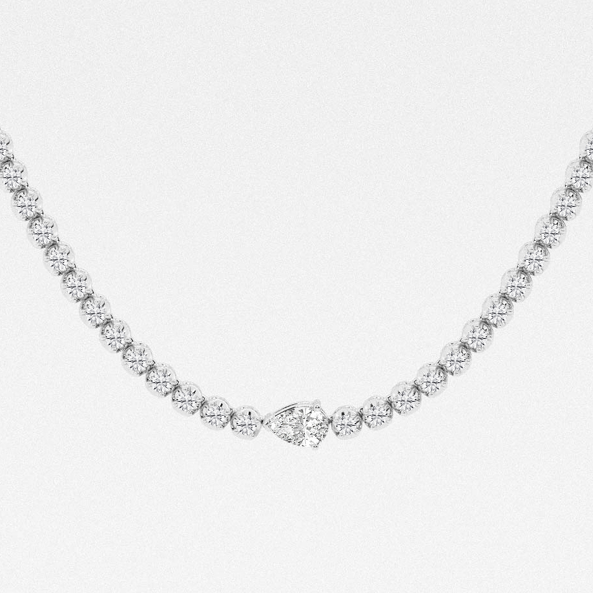 Additional Image 1 for  5 ctw Pear Lab Grown Diamond Single Station Tennis Necklace