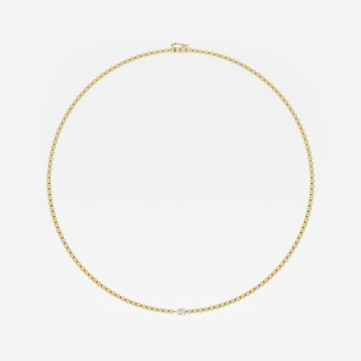 Additional Image 3 for  5 ctw Pear Lab Grown Diamond Single Station Tennis Necklace