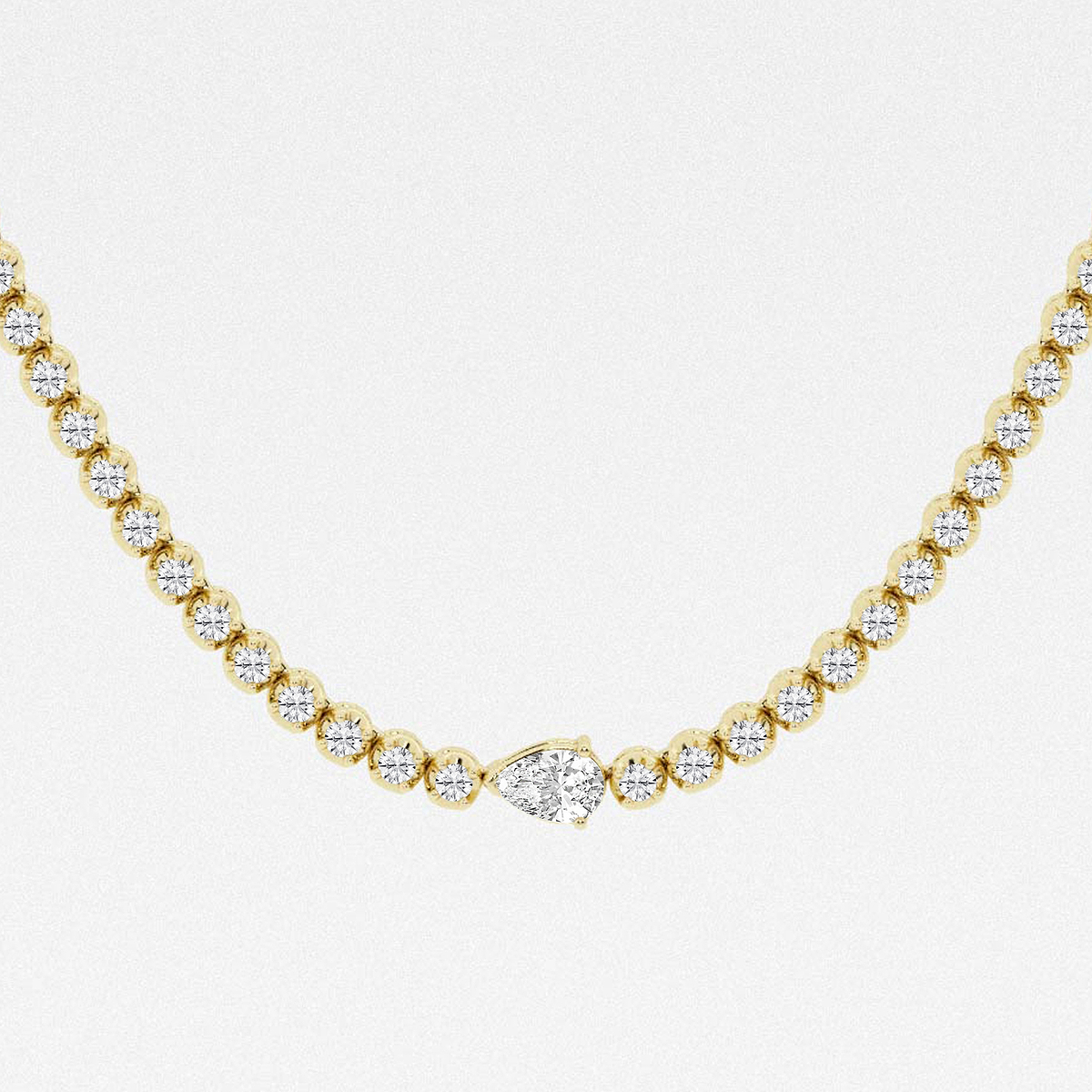 Additional Image 1 for  5 ctw Pear Lab Grown Diamond Single Station Tennis Necklace