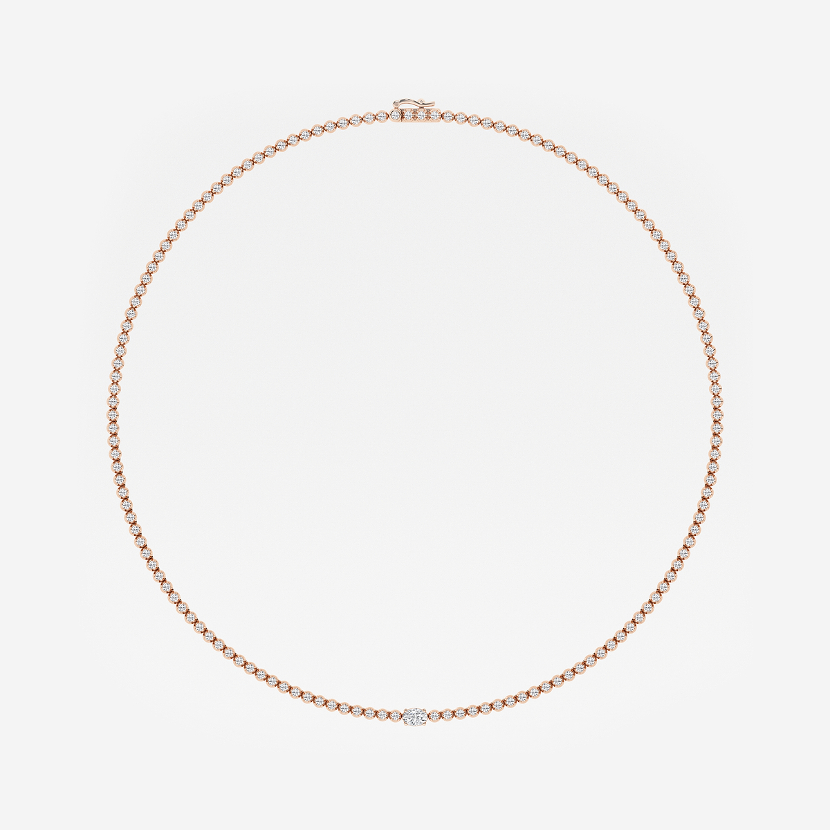 Additional Image 3 for  5 ctw Oval Lab Grown Diamond Single Station Tennis Necklace
