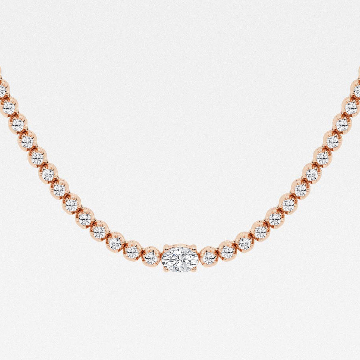 Additional Image 1 for  5 ctw Oval Lab Grown Diamond Single Station Tennis Necklace