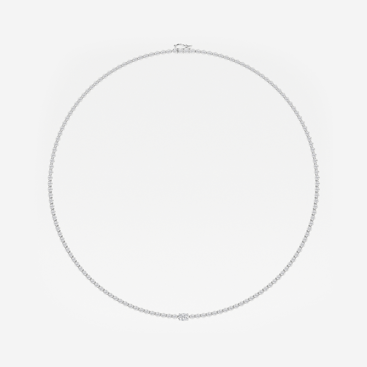 Additional Image 3 for  5 ctw Oval Lab Grown Diamond Single Station Tennis Necklace