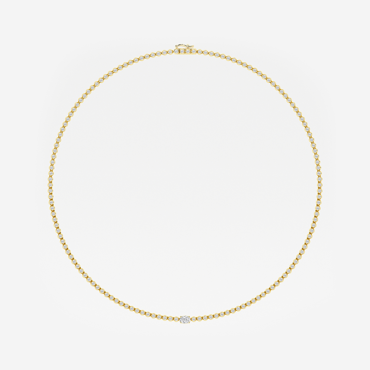 Additional Image 3 for  5 ctw Oval Lab Grown Diamond Single Station Tennis Necklace