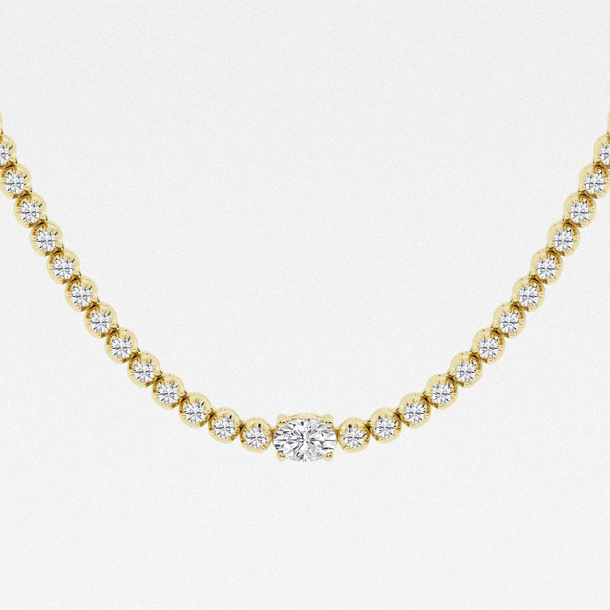 Additional Image 1 for  5 ctw Oval Lab Grown Diamond Single Station Tennis Necklace