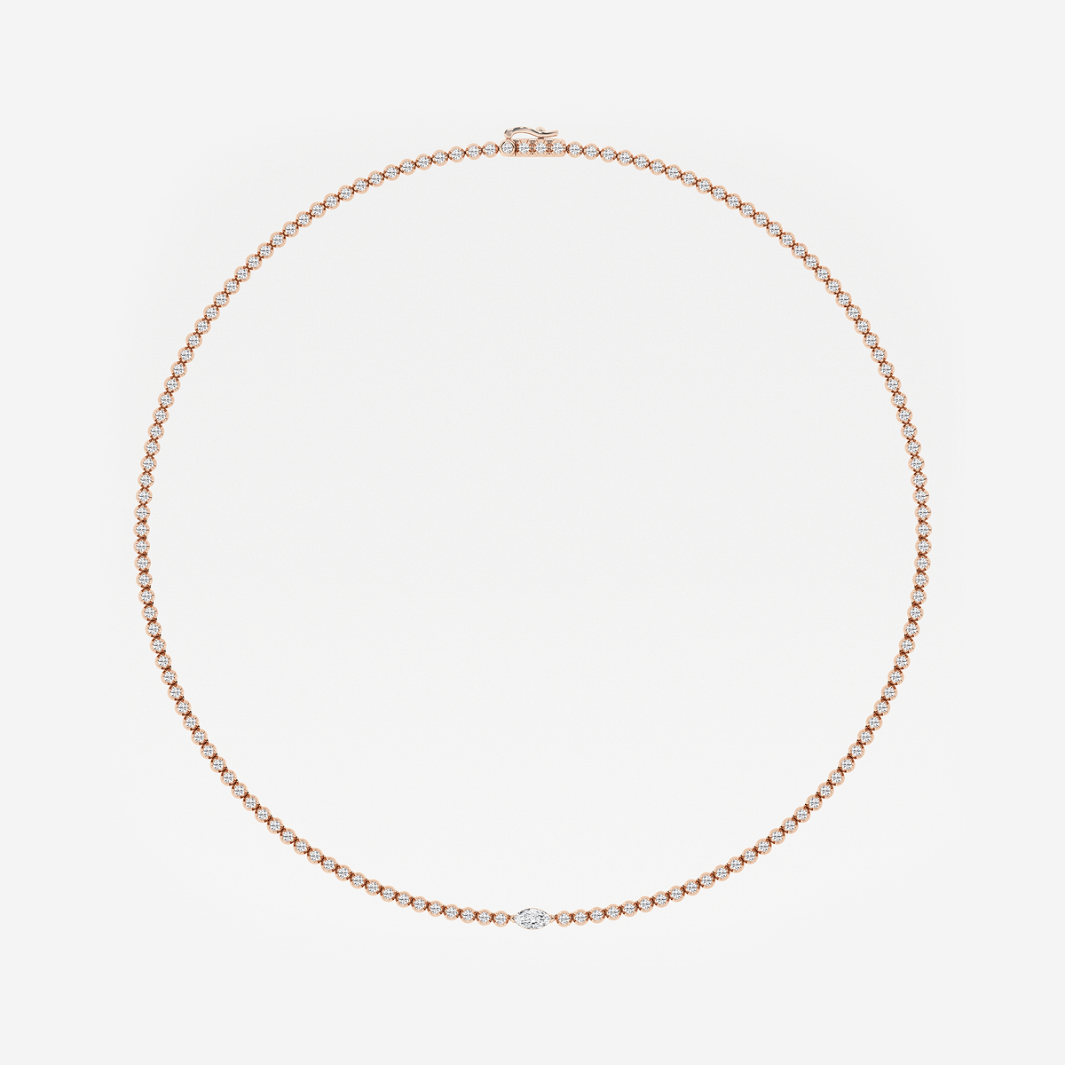 Additional Image 3 for  5 ctw Marquise Lab Grown Diamond Single Station Tennis Necklace