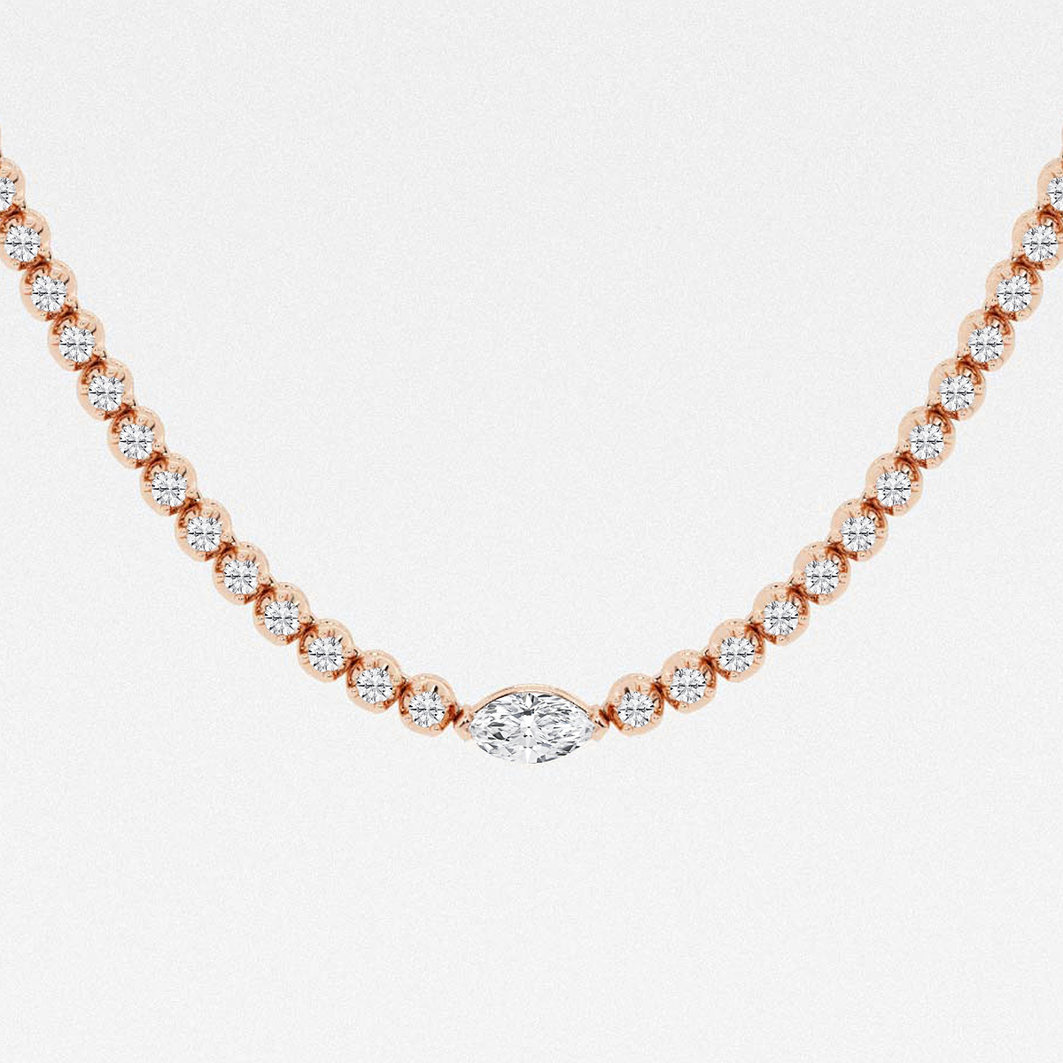 Additional Image 1 for  5 ctw Marquise Lab Grown Diamond Single Station Tennis Necklace