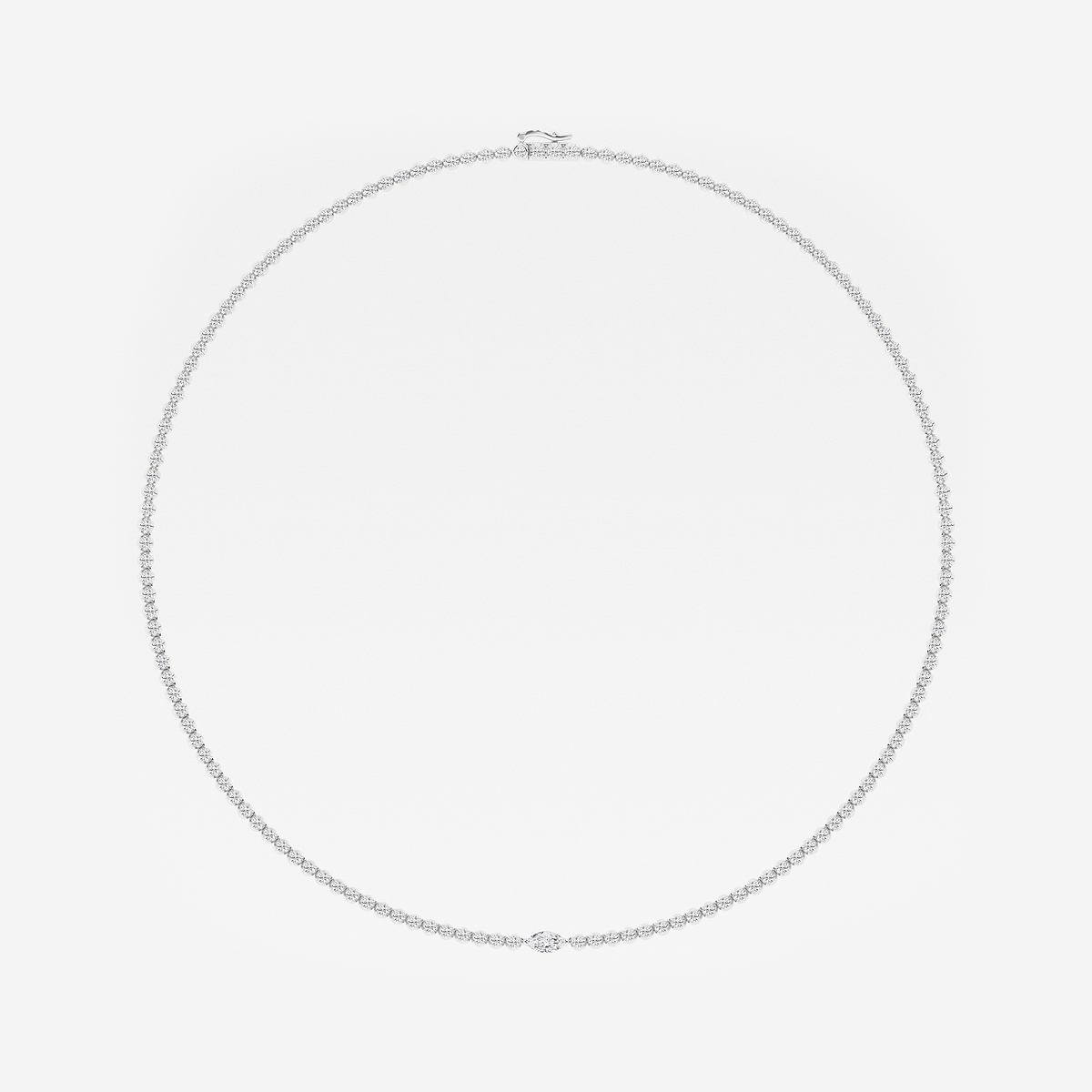 Additional Image 3 for  5 ctw Marquise Lab Grown Diamond Single Station Tennis Necklace