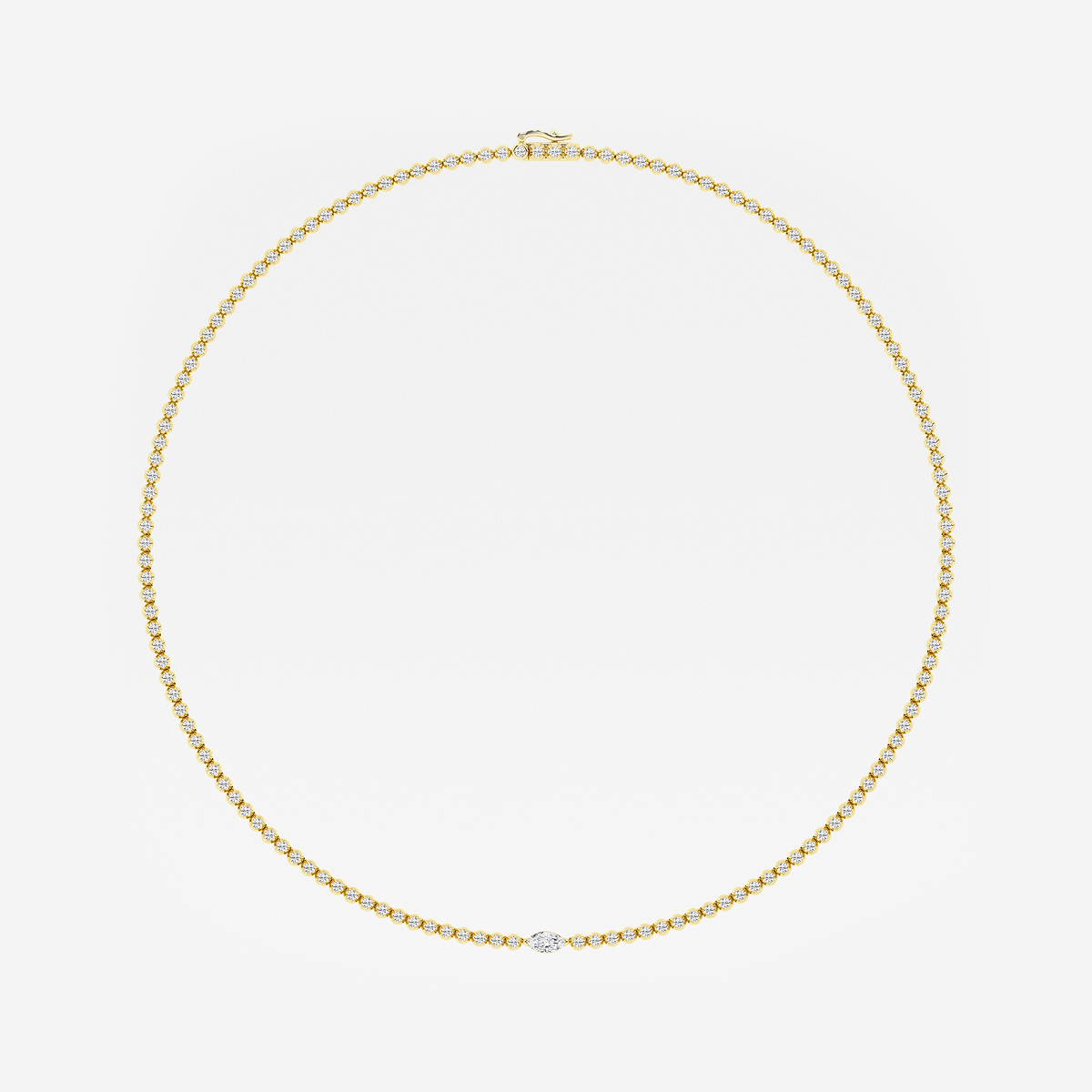 Additional Image 3 for  5 ctw Marquise Lab Grown Diamond Single Station Tennis Necklace
