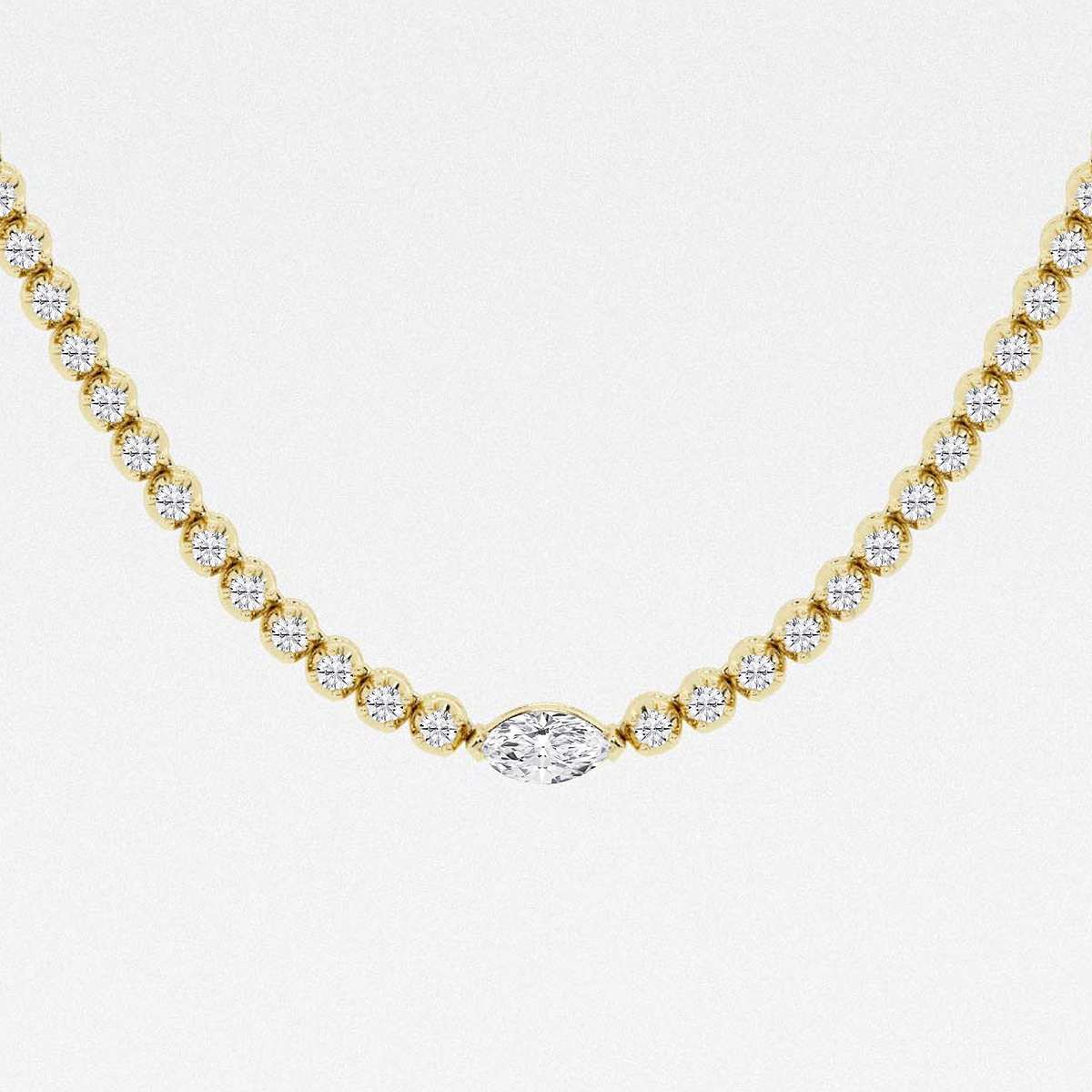 Additional Image 1 for  5 ctw Marquise Lab Grown Diamond Single Station Tennis Necklace