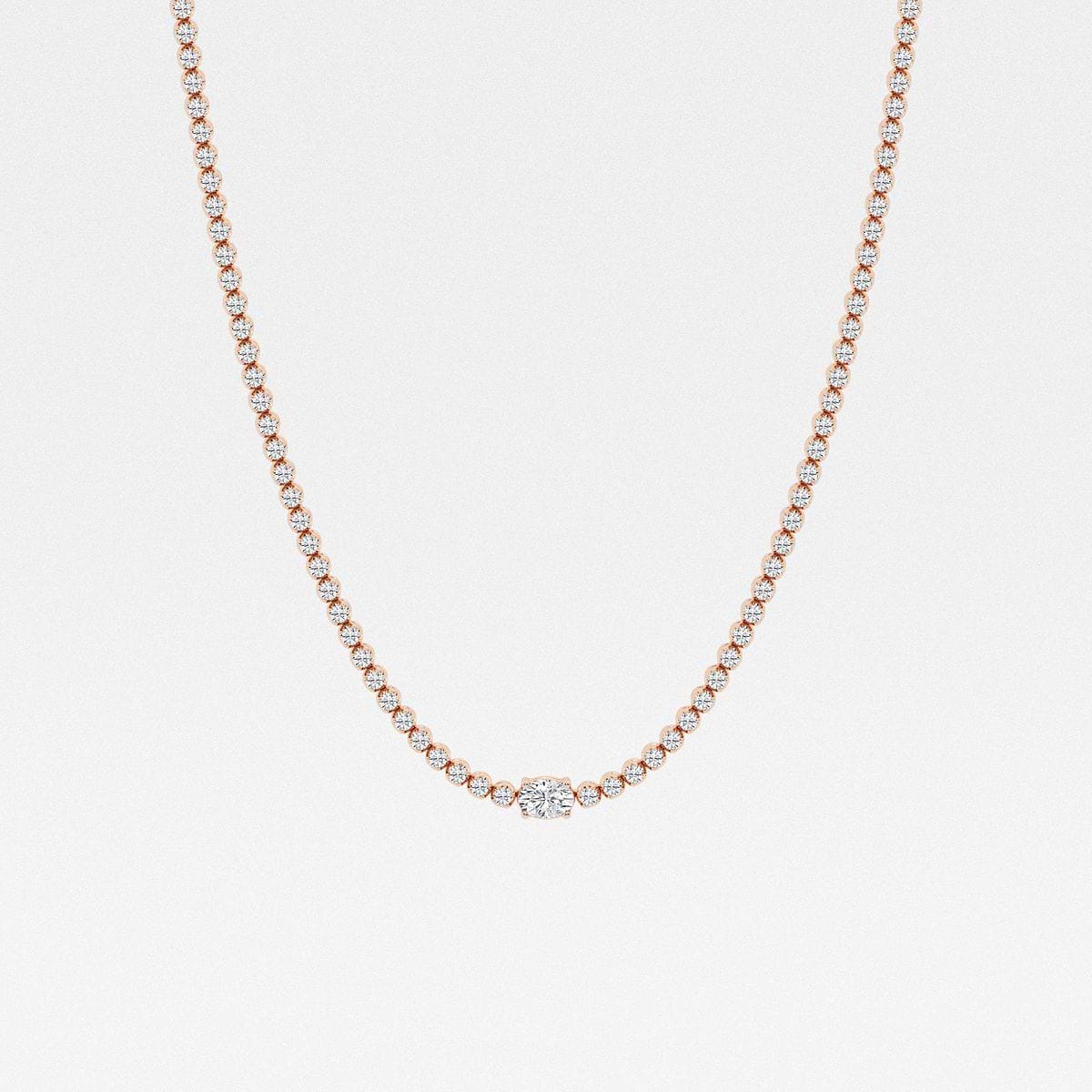 NN 7 ctw Oval Lab Grown Diamond Single Station Tennis Necklace