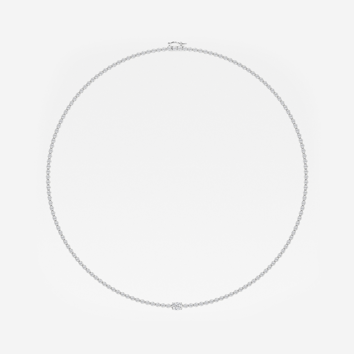 Additional Image 3 for  7 ctw Oval Lab Grown Diamond Single Station Tennis Necklace