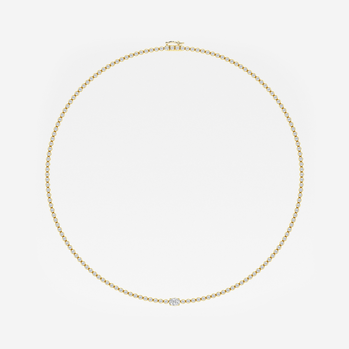 Additional Image 3 for  7 ctw Oval Lab Grown Diamond Single Station Tennis Necklace