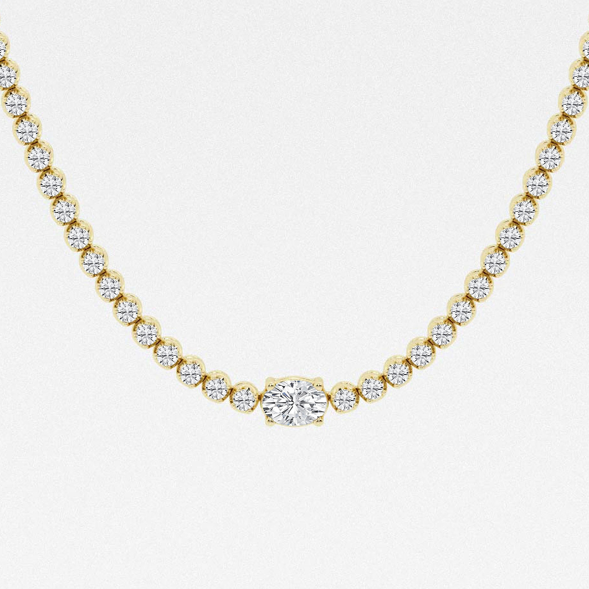Additional Image 1 for  7 ctw Oval Lab Grown Diamond Single Station Tennis Necklace